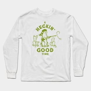 A Heckin' Good Time: Funny Western Prairie Dog Art Long Sleeve T-Shirt